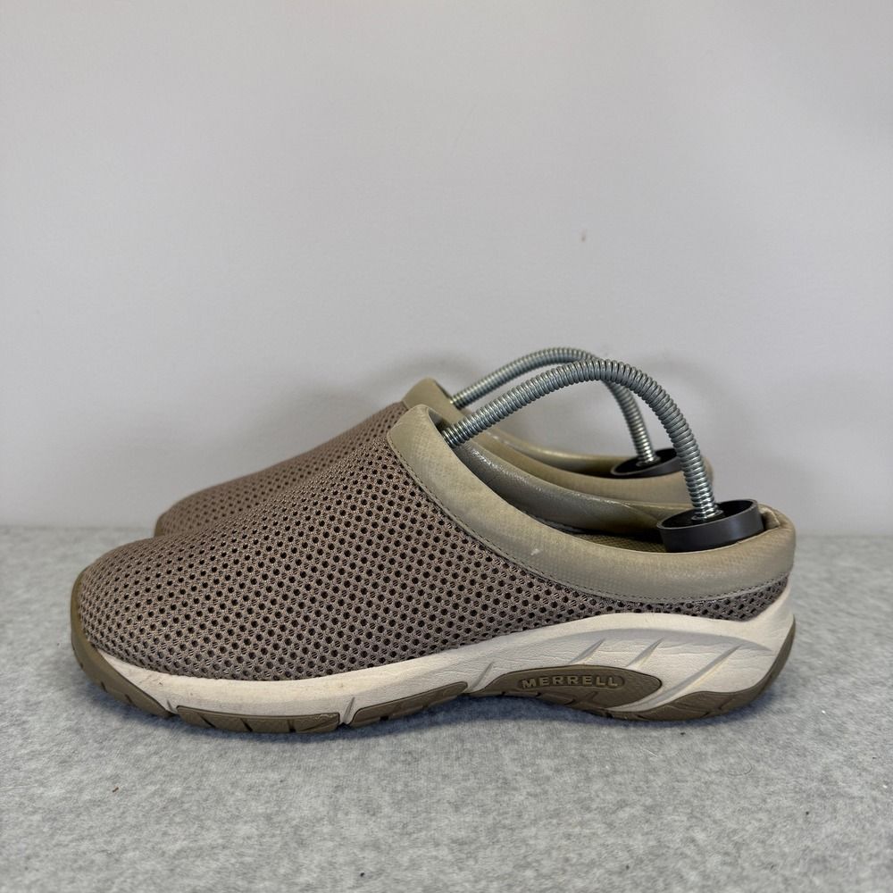 Merrell Encore Breeze 3 Womens Shoes Size 7 Tan Mesh Slip On Clogs Mules J62010